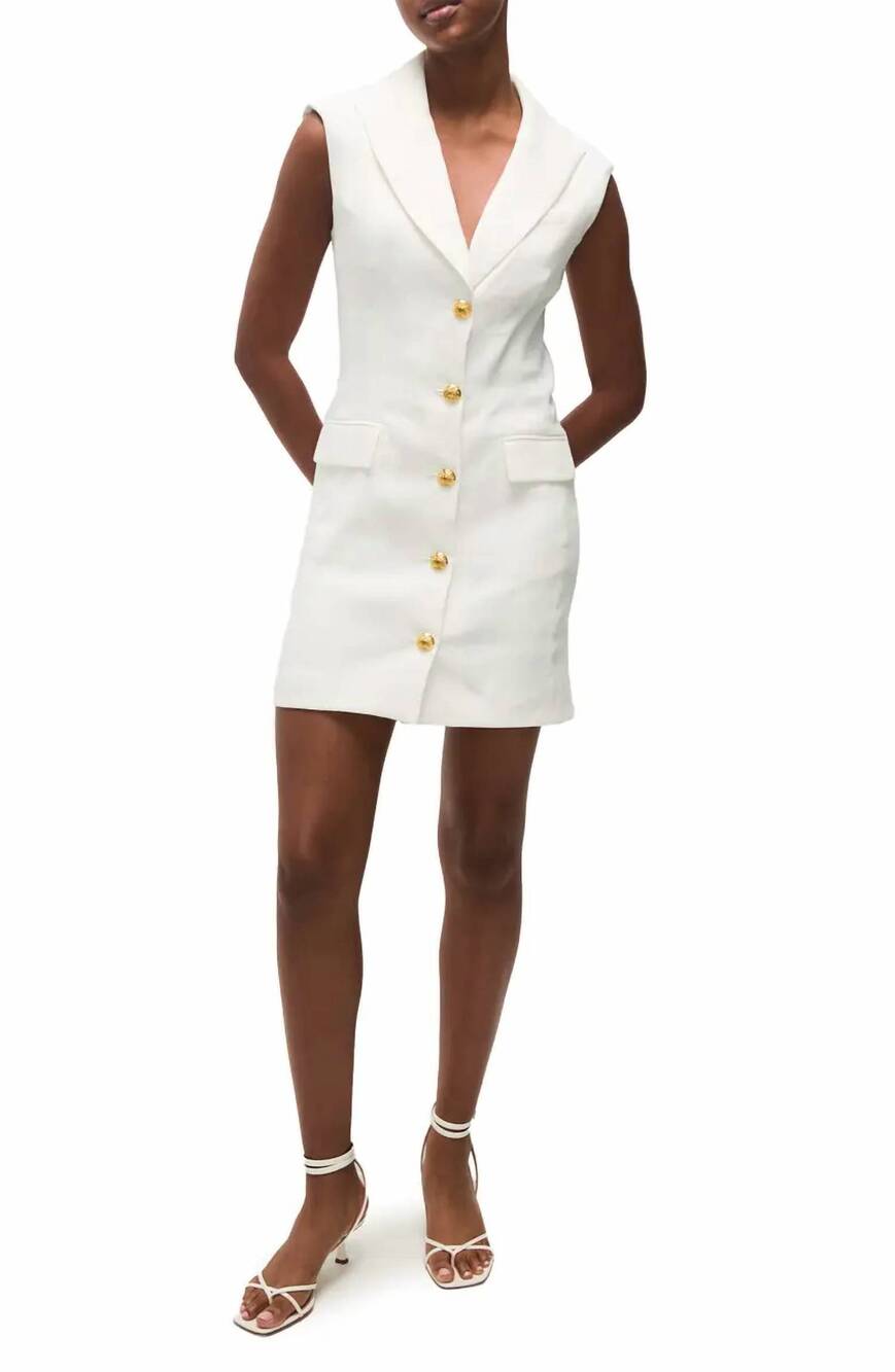 NEW VERONICA BEARD fairfax mini dress in off white